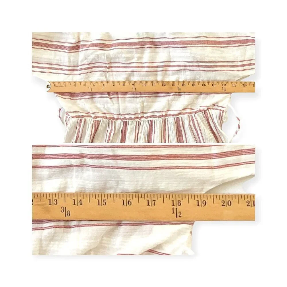 Antik Batik Serifos ruffled striped cotton‎ mini dress Size 42 FR/US 10, NWT